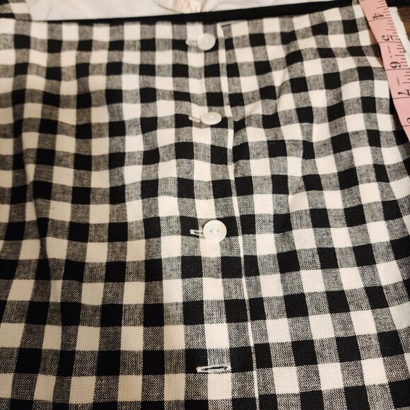 WAYF Gracie Gingham Linen Blend Button-Up Vest Missing Buttons NWT XL - Picture 4 of 11